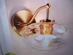 Lnc Glam 8 In 1-LIGHT Plated Brass Armed Wall Sconce With Iridescent Globe. Fixed Price $93.46.