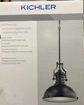 Kichler Led Pendant Bronze Farmhouse Metal Shade With Frosted Glass Light. Fixed Price $49.95.