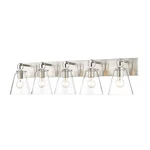 Z-lite Harper Light Vanity In Brushed Nickel/clear 483-5V-BN. Fixed Price $394.00.