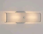 Hampton Bay Adeliade 14 In. 2-LIGHT White Bath Vanity With Glass Shade. Fixed Price $30.38.