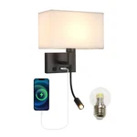Moon Rural Wall Sconces, Hardwired Lamp With Black+reading Light. Fixed Price $66.98.