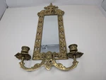 Antique Brass Wall Mirror Dual Candle Sconces Ornate 20 (260). Fixed Price $229.99.