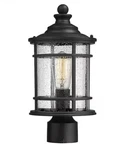 Jazava XE229P Bk 14.9 Black Outdoor Pier Mount Light Seeded Glass E26. Fixed Price $49.00.