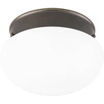 Progress Lighting 1-LIGHT Antique Bronze Flush Mount With White Glass. Fixed Price $18.70.