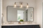 Zhongshan Jimu Modern 3-LIGHT Bathroom Wall Sconce Silver Cone Glass Shades. Fixed Price $89.99.