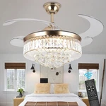 PANGHUHU88 36" Invisible Ceiling Fan Chandelier Light,modern Crystal .... Fixed Price $228.59.