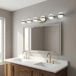 Modern 43'' Vanity 6 Lights Gold Bathroom Led Wall Fixture Acrylic Shade. Fixed Price $91.99.