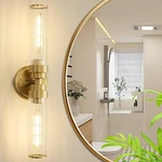 Bathroom Light Fixtures, Gold Wall Sconce Threaded Glass Indoor Vanity Lig.... Fixed Price $32.22.