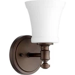 Quorum Rossington Light 5.13' Wall Mount, Oiled Bronze/satin Opal 5422-1-186. Fixed Price $61.00.