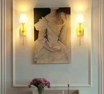 Battery Operated Wall Sconce Set Of 2, Gold Rechargeable Lights Fixtures. Fixed Price $37.99.