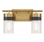 Warm Brass Two Light Bathroom Vanity From The Brickell Collection. Fixed Price $202.00.