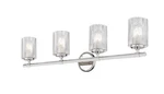 Z-lite 1934-4V-PN Dover Street Light 33 Inch Polished Nickel Vanity Wall. Fixed Price $53.00.