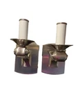 Pair Of Pre-owned Retired Satin Nickel Sconces Restoration Hardware No Shades. Fixed Price $50.00.