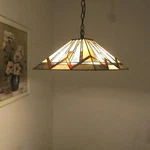 Tiffany Style Stained Glass Aztec Design Amber Pendant Ceiling Light 16X7. Fixed Price $229.77.