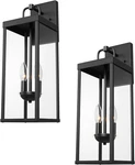 Outdoor Wall Sconce Lights, 20 Inch Tall Transitional MEDIUM-2 Pack, Black. Fixed Price $238.99.