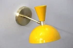 Elegant 2 Light Mid Century Modern Brass Dome Wall Lamp Luminaire Scone. Fixed Price $105.99.