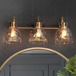 Ksana Black Gold Bathroom Fixtures, 3 Modern Vanity Lights With T.... Fixed Price $235.80.