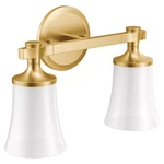 Moen YB0362BG Brushed Gold Two Globe Bath Light. Fixed Price $237.78.