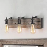 Lnc Rustic Vanity 3-LIGHT Dark Brown Bath Sconce. Fixed Price $65.10.