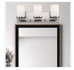Bel Air Lighting Cornerstone 20 In. 3-LIGHT Brushed Nickel Bathroom Vanity. Fixed Price $35.00.