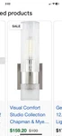 Visual Comfort & Wall Lights Stanway Sconce CHD2050 Polished Nickel. Fixed Price $100.00.