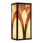 Mission Style Outdoor Wall Sconce Tiffany Glass Shade Matte Black Steel E26. Fixed Price $106.83.