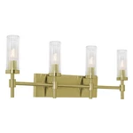 Afx Lighting Huntington 4LT 30" Vanity, Brass/clear Ribbed - HNTV3011MBLB. Fixed Price $98.40.
