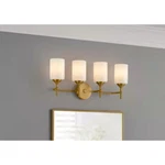 Home Decorators Collection 39340-HBBW Ayelen 4-LIGHT Matte Brass Modern Bathroom. Fixed Price $39.99.