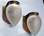 Star Glass Shades Industrial Art Deco Brass Marine Wall Sconce Light Set Of 2. Fixed Price $960.96.