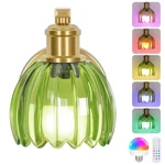 Verron Rechargeable Battery Operated Wall Sconce With Green Glass Lampshade, .... Fixed Price $27.48.