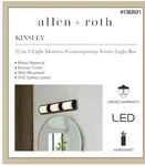 Allen + Roth #1362622 3-LIGHT Led Vanity Bar Bronze Finish White Brushed Glass. Fixed Price $59.00.