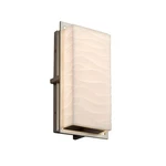 Justice Led Porcelina Avalon Sm In/out Sconce, Nickel PNA-7562W-WAVE-NCKL. Fixed Price $294.40.