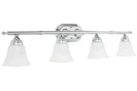 Sunset Lighting 4-LIGHT Vanity Bath Sconce Faux Alabaster Glass Polished Chrome. Fixed Price $49.99.