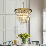 Aloadecor Lighting 3 Antique Gold French Countrycottage Crystal Chandalier. Fixed Price $109.78.