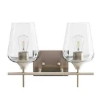 Merra 2-LIGHT Brushed Nickel Wall Sconce Vanity Lights With Glass Shade. Fixed Price $29.54.