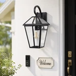 2 Pack 17 Inch Outdoor Large Black Led Wall Light Exterior Glass Sconce Fixture. Fixed Price $168.99.