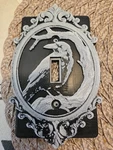 Gothic Baroque Black And Grey Raven Wall Light Switch Cover 3D Printed. Fixed Price $18.60.