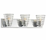 Kovacs Arctic P1293-077 Chrome 3-LIGHT 23"W Bathroom Vanity W/clear Glass. Fixed Price $65.97.