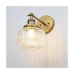 Industrial Vintage Wall Sconce 1-LIGHT With Clear Striped Glass Glo... Fast Ship. Fixed Price $85.81.