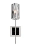 Varaluz AC1071 Chrome Chroman Empire 17" Wall Sconce With Murano Glass Shade. Fixed Price $99.00.
