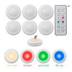 6-PACK Rgb Dimmable Under Cabinet Puck Lights 16 Color Led With 2 Remotes. Fixed Price $11.49.