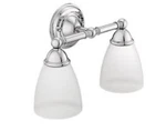 Moen YB2262CH Brantford 15 1/2 Inch Two Globe Bath Light, Chrome -pkg Dmg. Fixed Price $145.00.