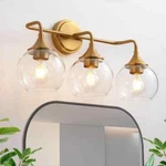 Deyidn 22.4 In. 3-LIGHT Gold Vanity With Clear Glass Shade. Fixed Price $31.99.