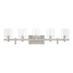 Eurofase Decato 5 Light Sconce, Nickel/clear Glass Cylinder Shade 46813-022. Fixed Price $308.00.