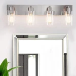 4-LIGHT Bathroom Vanity Fixtures, Modern With Cl.... Fixed Price $124.71.