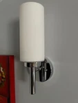 New! Volume Lighting V2121 Chrome 13.75"H Wall Sconce With 1-LIGHT & White Glass. Fixed Price $29.95.
