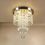 Flush Mount Crystal Chandelier 9.8" Modern Gold Ceiling Light With Led 3. Fixed Price $57.81.