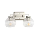 Golden Lighting 3094-BA2 Elliott 16"W Vanity Pewter / Ribbed. Fixed Price $149.99.