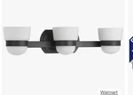 Index 3-LIGHT Matte Black Etched Opal Glass Modern Bath Vanity By Progress. Fixed Price $110.00.