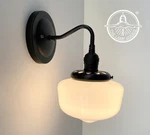 New Petite Schoolhouse Antique 1940'S Vintage Opal Milk Glass Wall Sconce. Fixed Price $85.00.